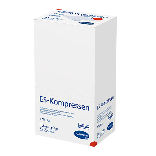 ES-KOMPRESSEN steril 10x20 cm 8fach 25x2 St