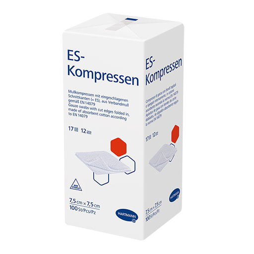 ES-KOMPRESSEN unsteril 7,5x7,5 cm 12fach 100 St