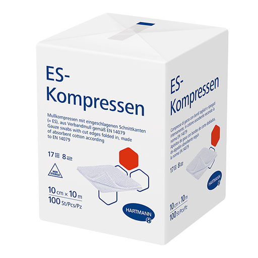 ES-KOMPRESSEN unsteril 10x10 cm 8fach 100 St