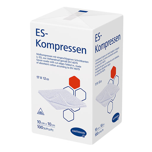 ES-KOMPRESSEN unsteril 10x10 cm 12fach 100 St