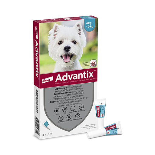 ADVANTIX Spot-on Lsg. z. Auftr. a. d. H. f. Hund 4-10 kg<sup> 6</sup>  4 St