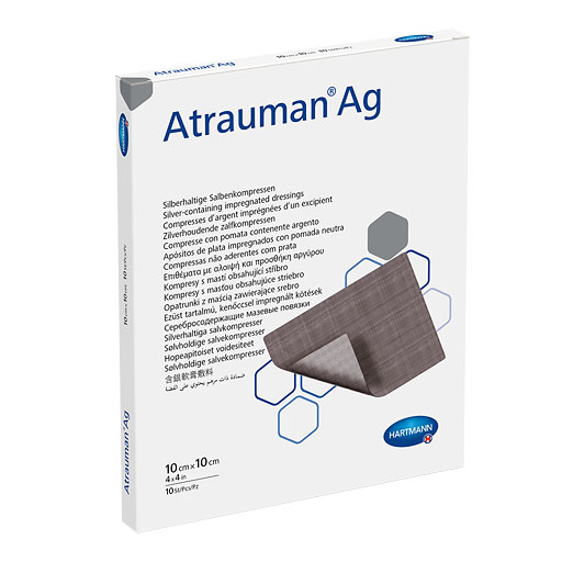 ATRAUMAN Ag 10x10 cm steril Kompressen 10 St