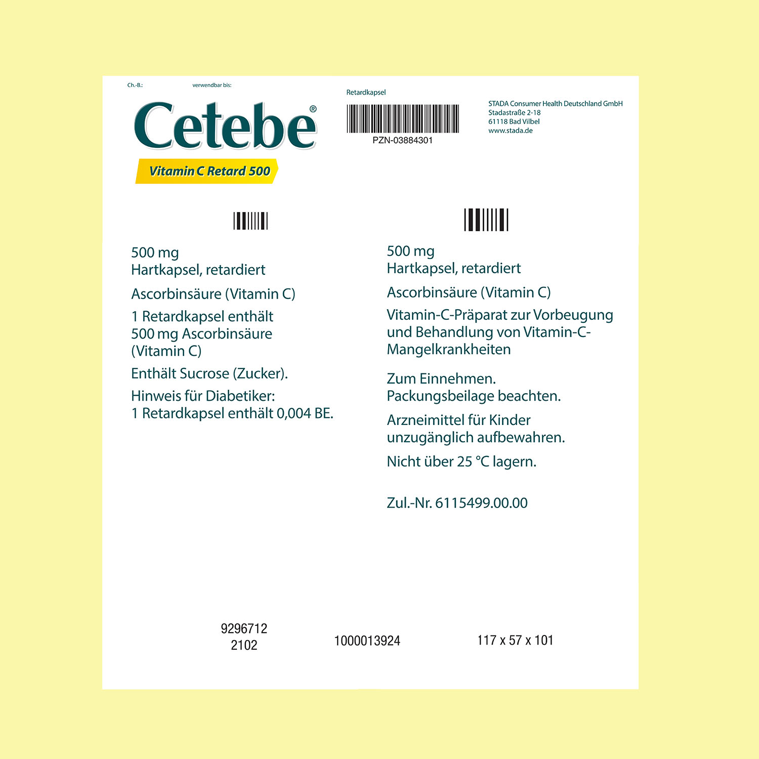 CETEBE Vitamin C Retardkapseln 500 mg