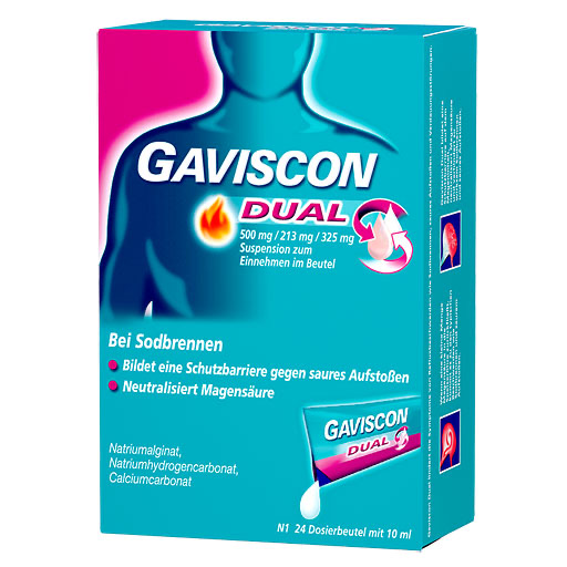GAVISCON Dual 500mg/213mg/325mg Susp. z. Einn. Btl.* 24x10 ml