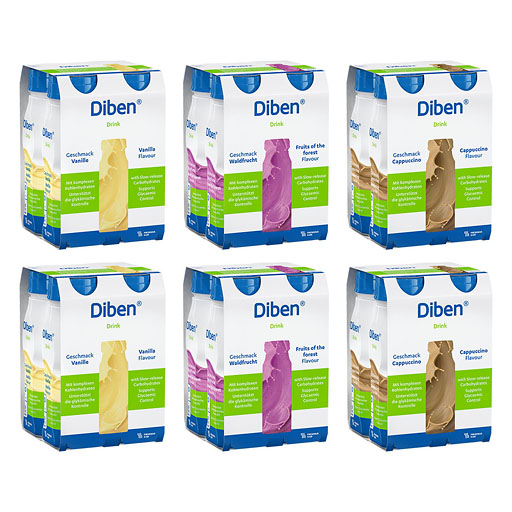DIBEN DRINK Mischkarton 1.5 kcal/ml Trinkflasche 24x200 ml