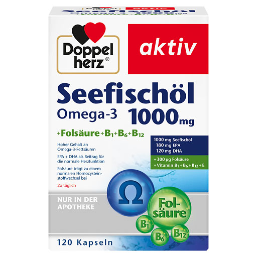 DOPPELHERZ Seefischöl Omega-3 1.000 mg+Fols. Kaps. 120 St  
