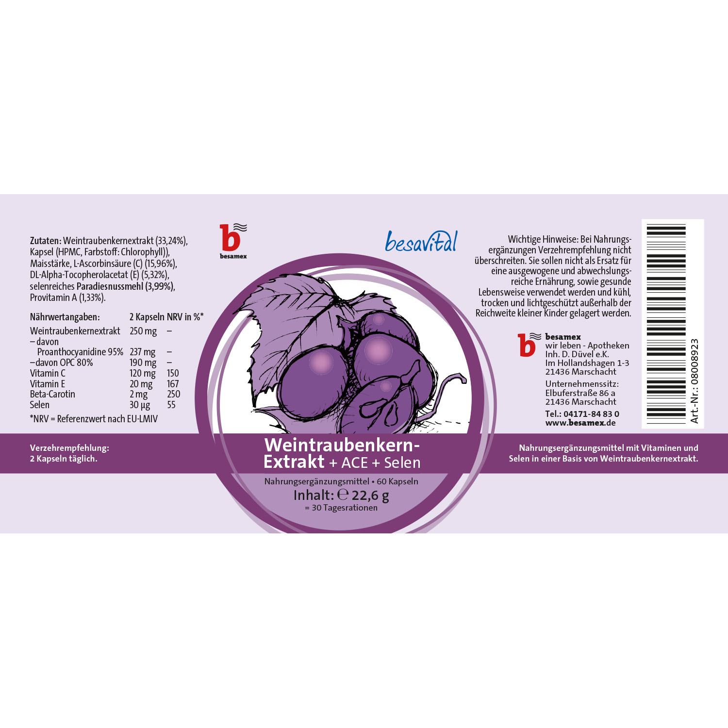 besavital Weintraubenkern-Extrakt+ ACE + Selen
