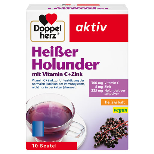 DOPPELHERZ heißer Holunder m. Vit. C+Zink Granulat 10 St  
