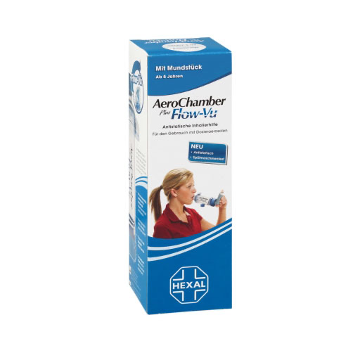 AEROCHAMBER m. Mundstück Erw. u. Kdr. ab 5 Jahre blau 1 St