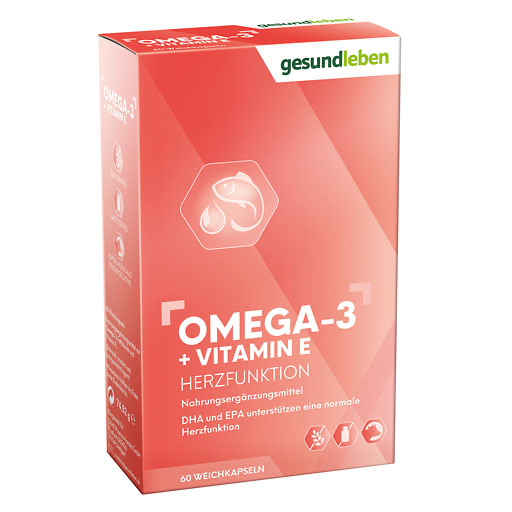GESUND LEBEN Omega-3 1.000 mg Kapseln+Vitamin E 60 St  