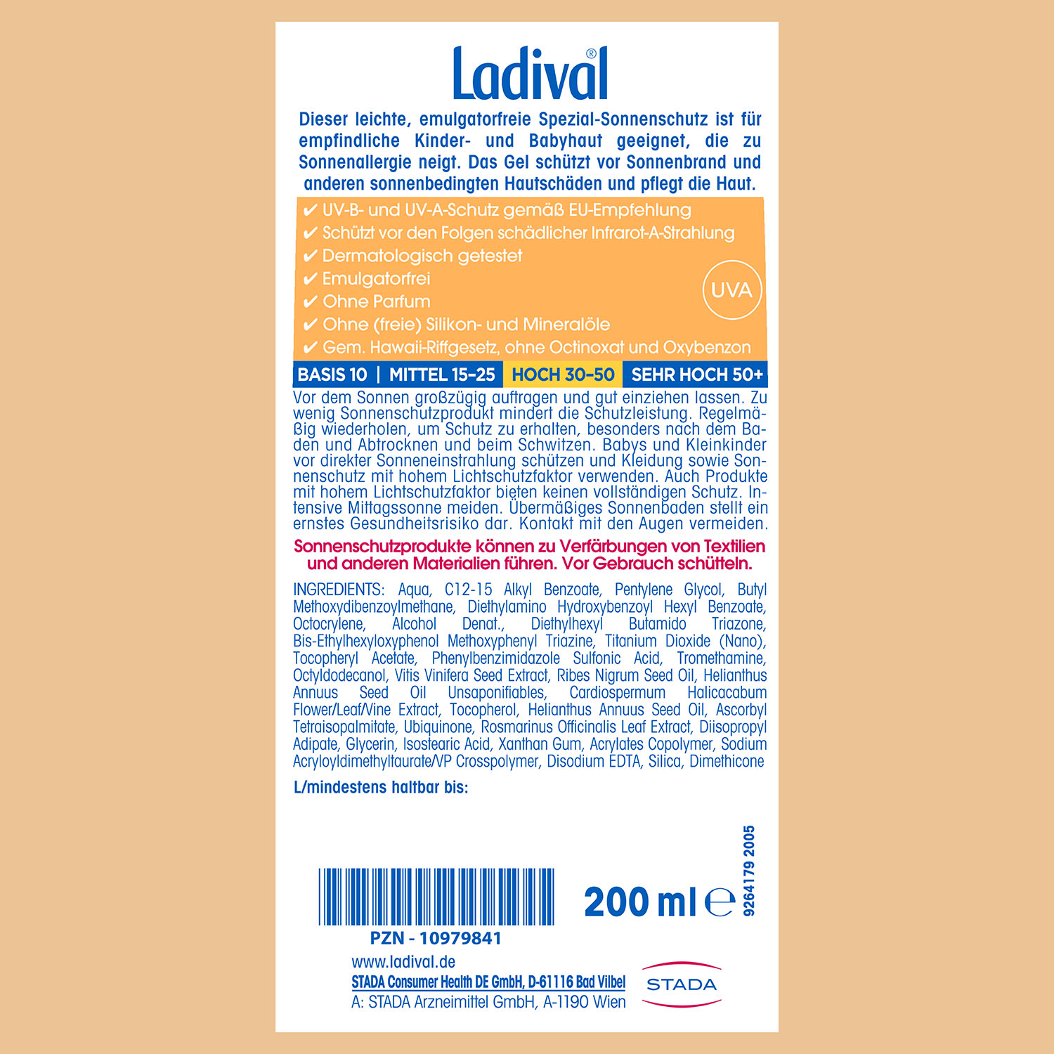 LADIVAL Kinder allergische Haut Gel LSF 30