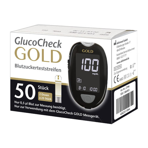 GLUCOCHECK GOLD Blutzuckerteststreifen 50 St