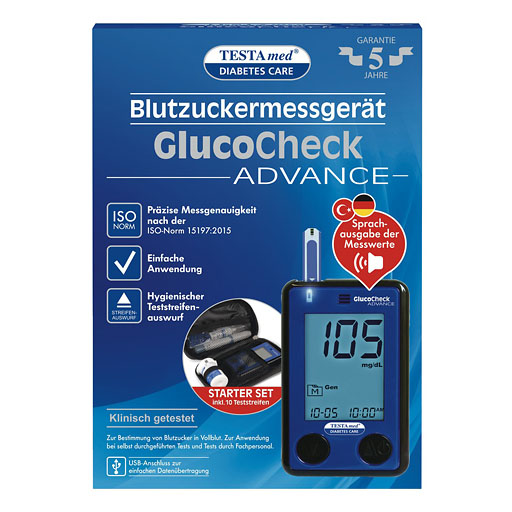 TESTAMED GlucoCheck Advance Star.-Kit mg/dl mmol/l 1 St