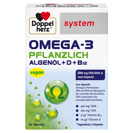 DOPPELHERZ Omega-3 pflanzlich system Kapseln 60 St  