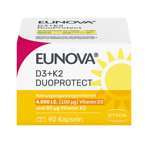 EUNOVA DuoProtect D3+K2 4000 I. E./80 μg Kapseln 90 St  