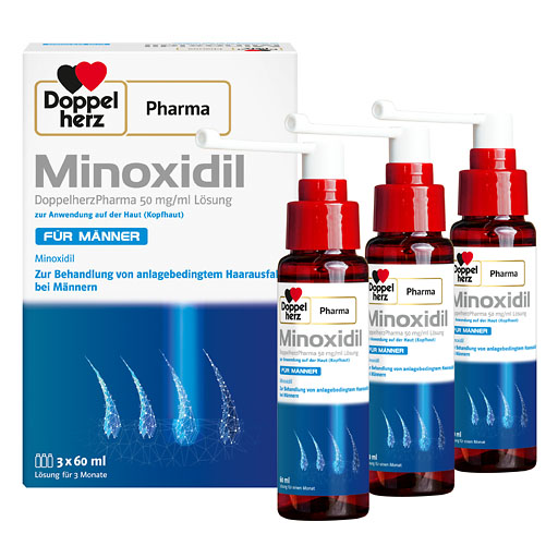 MINOXIDIL DoppelherzPharma 50mg/ml Lsg. Anw. Haut Mann* 3x60 ml