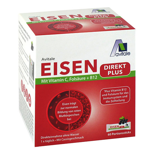EISEN DIREKT plus Vitamin C+Folsäure+B12 Pulver 60 St  