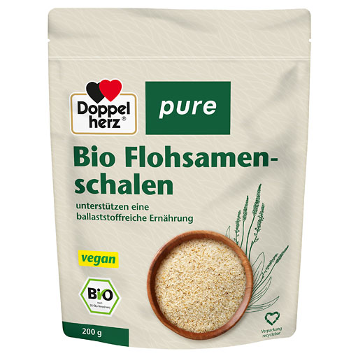 DOPPELHERZ Bio Flohsamenschalen pure Pulver 200 g