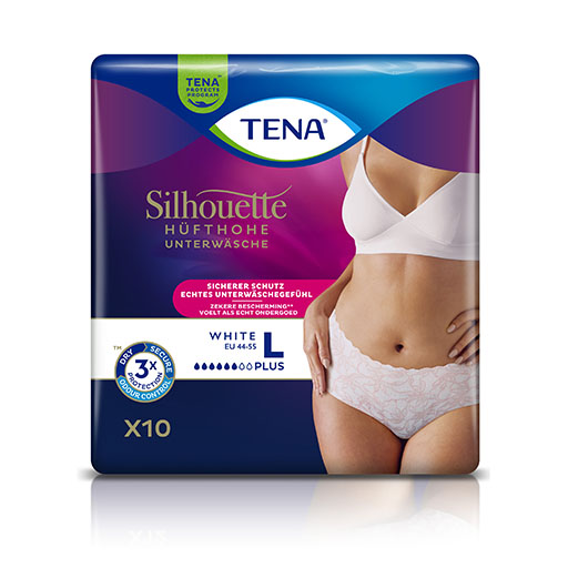 TENA SILHOUETTE Plus L white Inkontinenz Pants 10 St