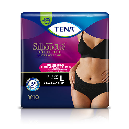 TENA SILHOUETTE Plus L black Inkontinenz Pants 10 St