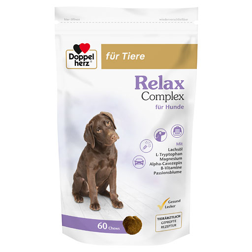 DOPPELHERZ für Tiere Relax Complex Chews f. Hunde 60 St